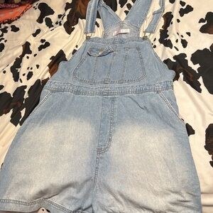 Denim Overalls Shorts
